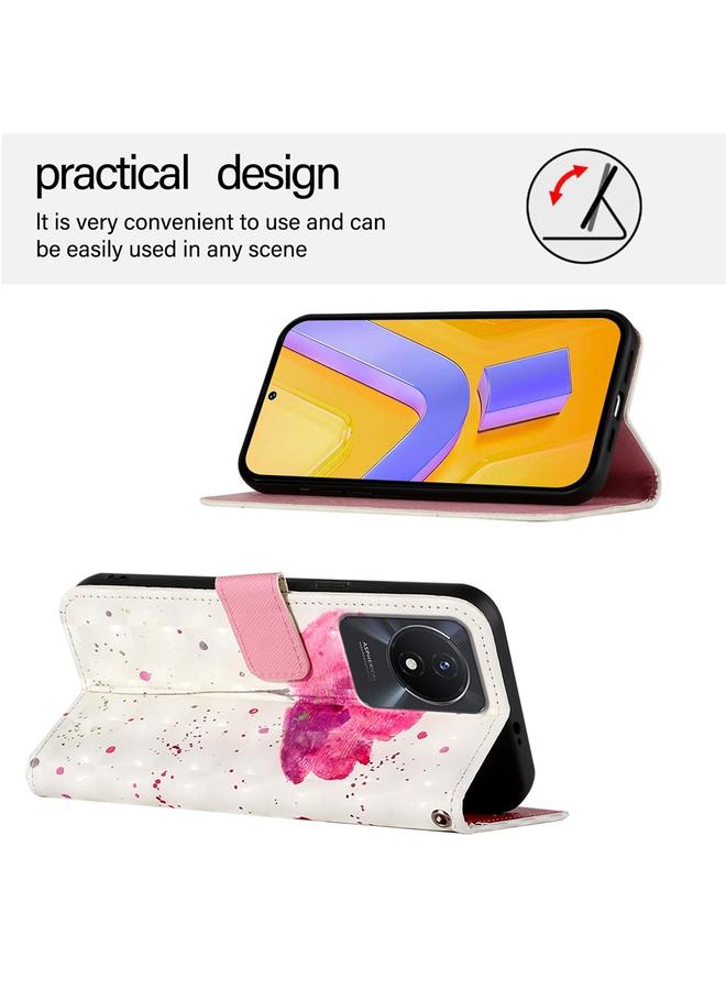 إيروريكس جراب لهاتف vivo Y02 / Y02A / Y02t / Y11 2023 جراب هاتف جلدي أفقي برسومات ثلاثية الأبعاد - Image 3