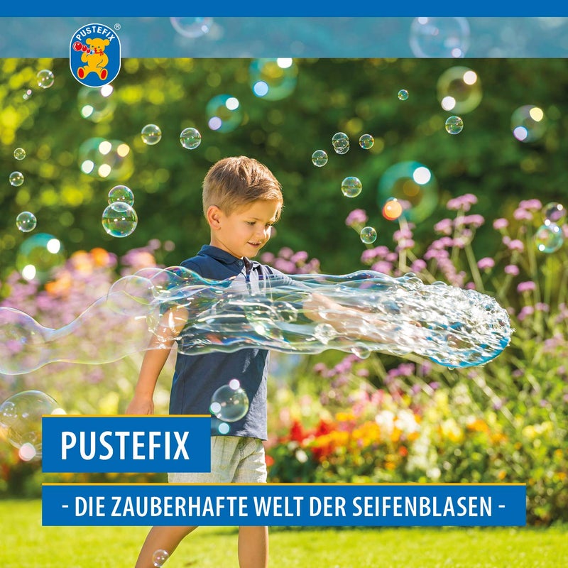 PUSTEFIX Multi Bubbler Giant Bubble Ring and Multi Bubble Ring Toy Set for Kids Includes 8.45 oz Bubble Solution Bottle and Liquid Tray Makes Big Bubbles, Multicolor, Model: 505310 - Image 3