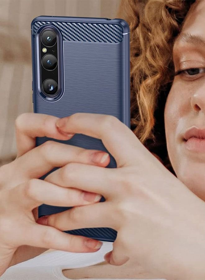 CATANES Sony Xperia 1 V Case Cover Soft TPU Bumper Protective Back Blue - Image 3