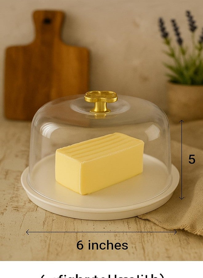 RIGJAK Round Cake Stand with Lid and Spatula, Clear Dome Display Cover for Fresh Presentations, Lightweight Reusable Plastic for Easy Transport, Gold-Accented Handle, Multicolour - Image 3