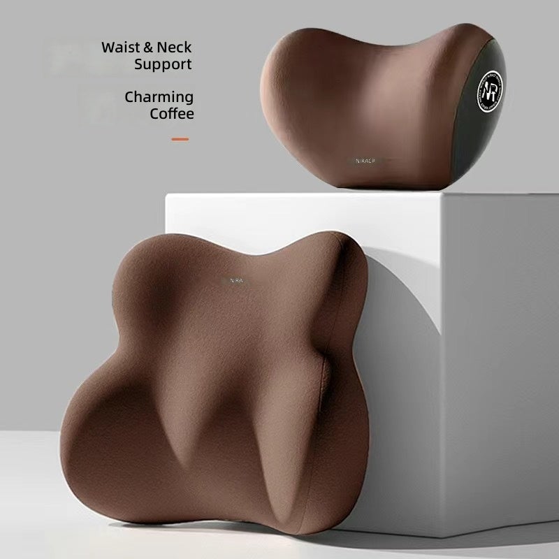 Car Lumbar Support Pillow with Headrest, Memory Foam Cushion for Seat Comfort - Wholesale  Available - Image 1