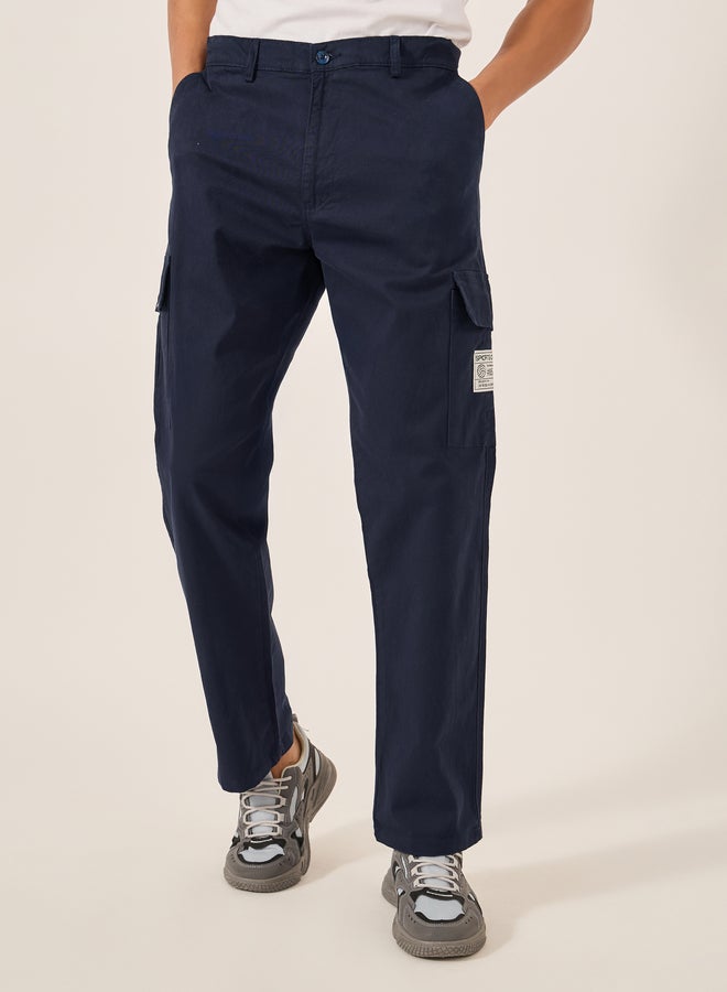 Styli Relaxed Fit Cargo Pants with Badge Detail  - Image 3