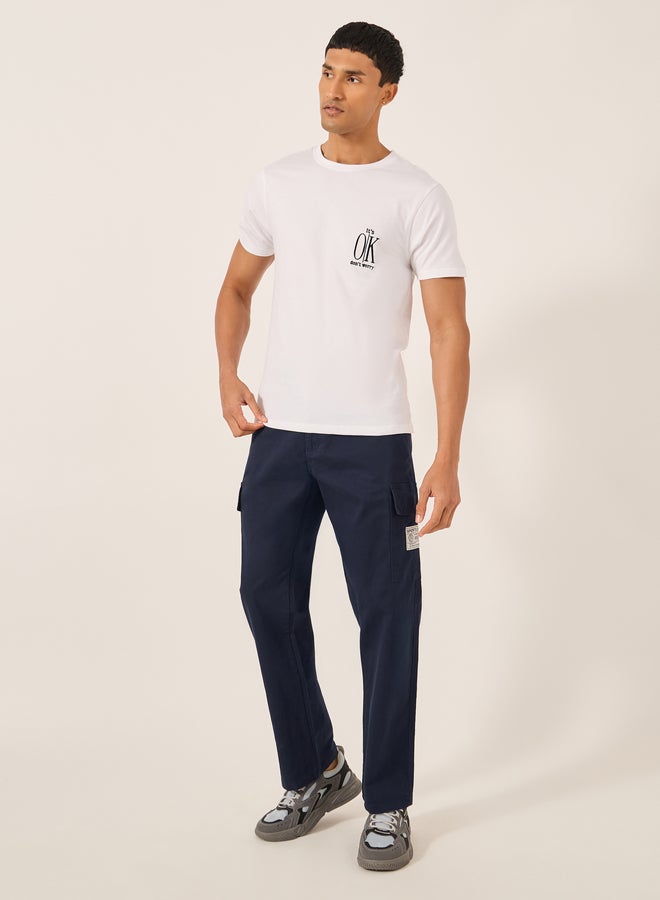 Styli Relaxed Fit Cargo Pants with Badge Detail  - Image 2