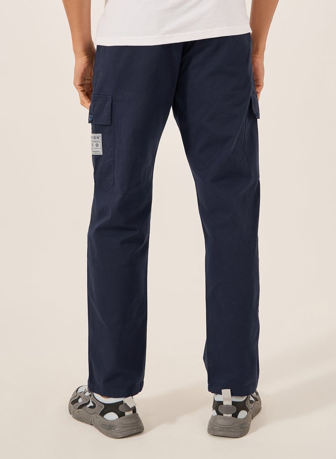 Styli Relaxed Fit Cargo Pants with Badge Detail  - Image 5