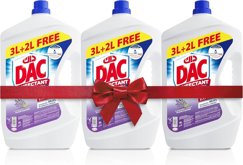 DAC Disinfectant Floor Cleaner, Lavender Fragrance, 15L (3x5L)