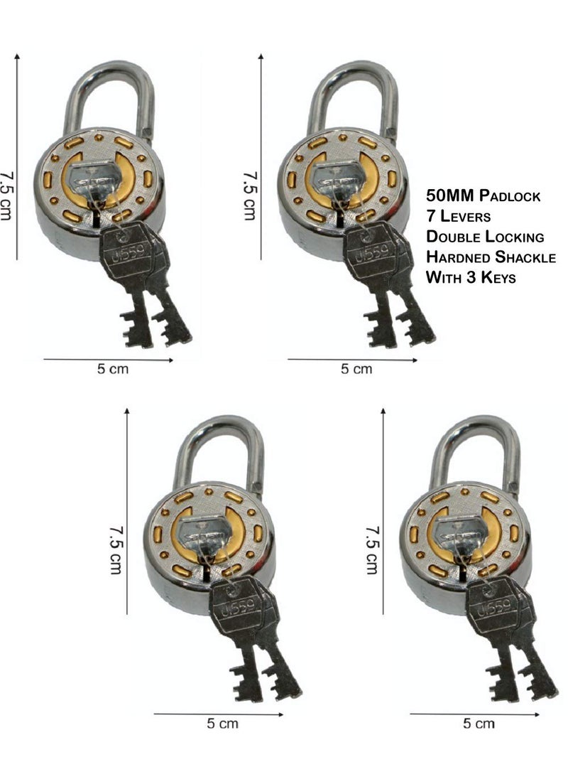 SATYAM Satyam Active 50MM7Levers 3 Keys Hardened Shackle Padlock4pc  - Image 2