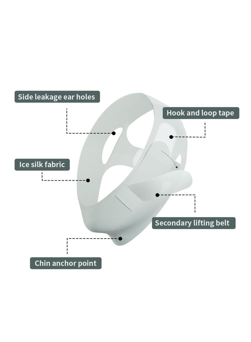 عام قناع على شكل حرف V، قناع للذقن، قناع وجه على شكل حرف V لتمرين الفك للنساء والرجال (أزرق) - Image 4