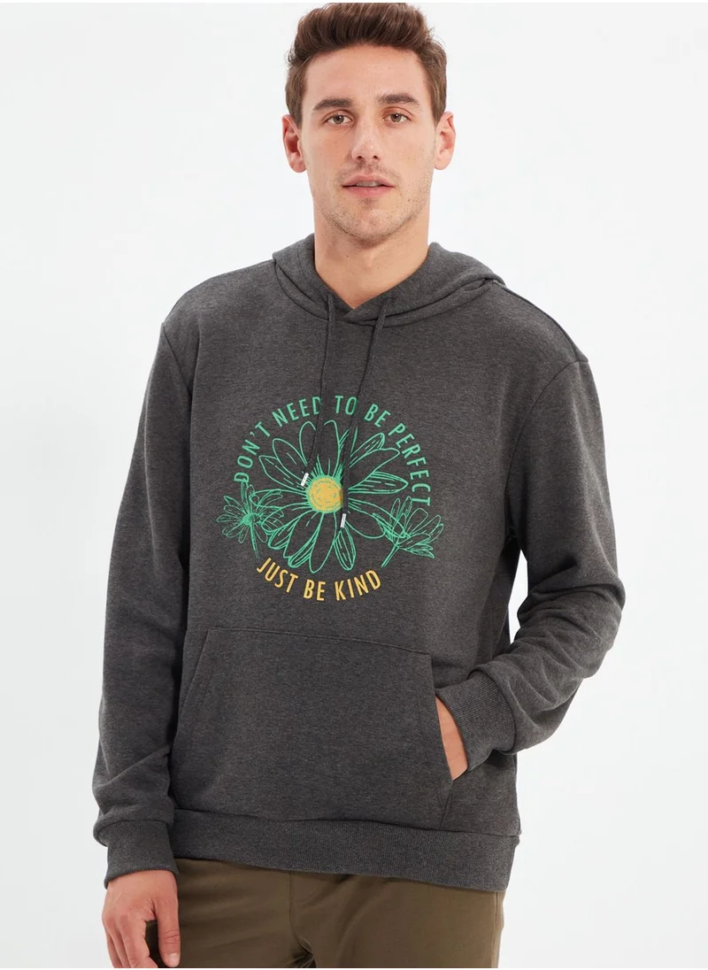 trendyol Slogan Hoodie