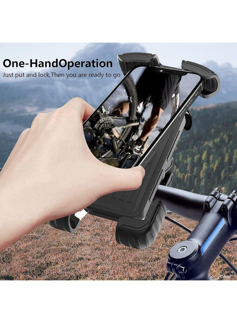 YOUGE Phone Holder for Bike and Motorcycle Phone Mount Bicycle Cell Phone Mount Clamp for Handlebar with Security Lock,  with Soft Cushion & Adjustable Clip ﻿ - Image 4