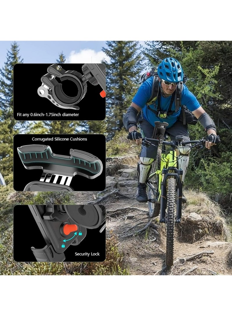 YOUGE Phone Holder for Bike and Motorcycle Phone Mount Bicycle Cell Phone Mount Clamp for Handlebar with Security Lock,  with Soft Cushion & Adjustable Clip ﻿ - Image 2