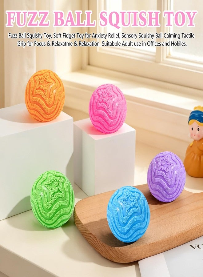 SHANGFEI Fuzz Squishy Stress Ball,Fuzz Stress Ball,Soft Fidget Toy for Anxiety Relief,Slow Rising Sensory Fidget Toy,Adults Anxiety Stress Relief Toys,Party Favors Gift for Adult (Blue) - Image 5