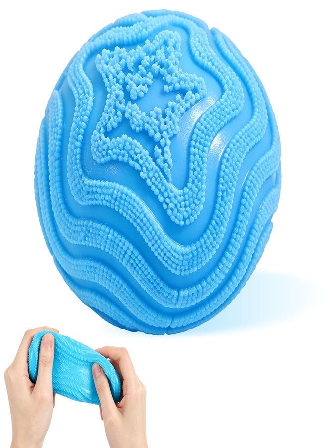SHANGFEI Fuzz Squishy Stress Ball,Fuzz Stress Ball,Soft Fidget Toy for Anxiety Relief,Slow Rising Sensory Fidget Toy,Adults Anxiety Stress Relief Toys,Party Favors Gift for Adult (Blue) - Image 1
