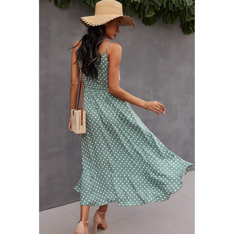BROVAVE Casual Summer Dresses for Women: Maintenance-Free Anti-Wrinkle Level 4.5-2026 Spaghetti Sundress for Travel Beach Navy Blue - Image 3