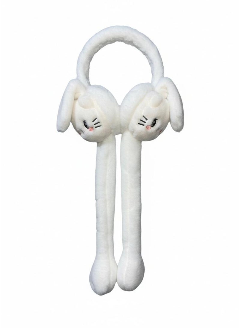 Earmuffs for Kids | Soft & Warm Winter Ear Muffs | Plush Faux Fur Ear Warmers for Cold Weather | Winter Head Band | Rabbit Ear Warmers for & Girls | Fluffy Bunny Furry Ear Muffs for Winter