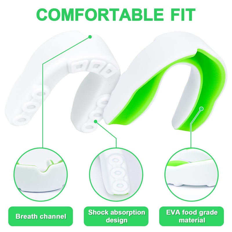 MENOLY 5 Packs Kids Mouth Guard for Football BPA-Free Child Toddler Mouth Guard for Sports Boys Girls with Case, Football Mouth Guard for Boxing, Basketball, Lacrosse, MMA, Hockey, Wrestling, Soccer - Image 4