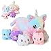 SQEQE Unicorn Cat Plush Mommy Cat Unicorn with 4 Cute Baby Kittens Plushies Birthday Gifts for Boys and Girls - Image 2