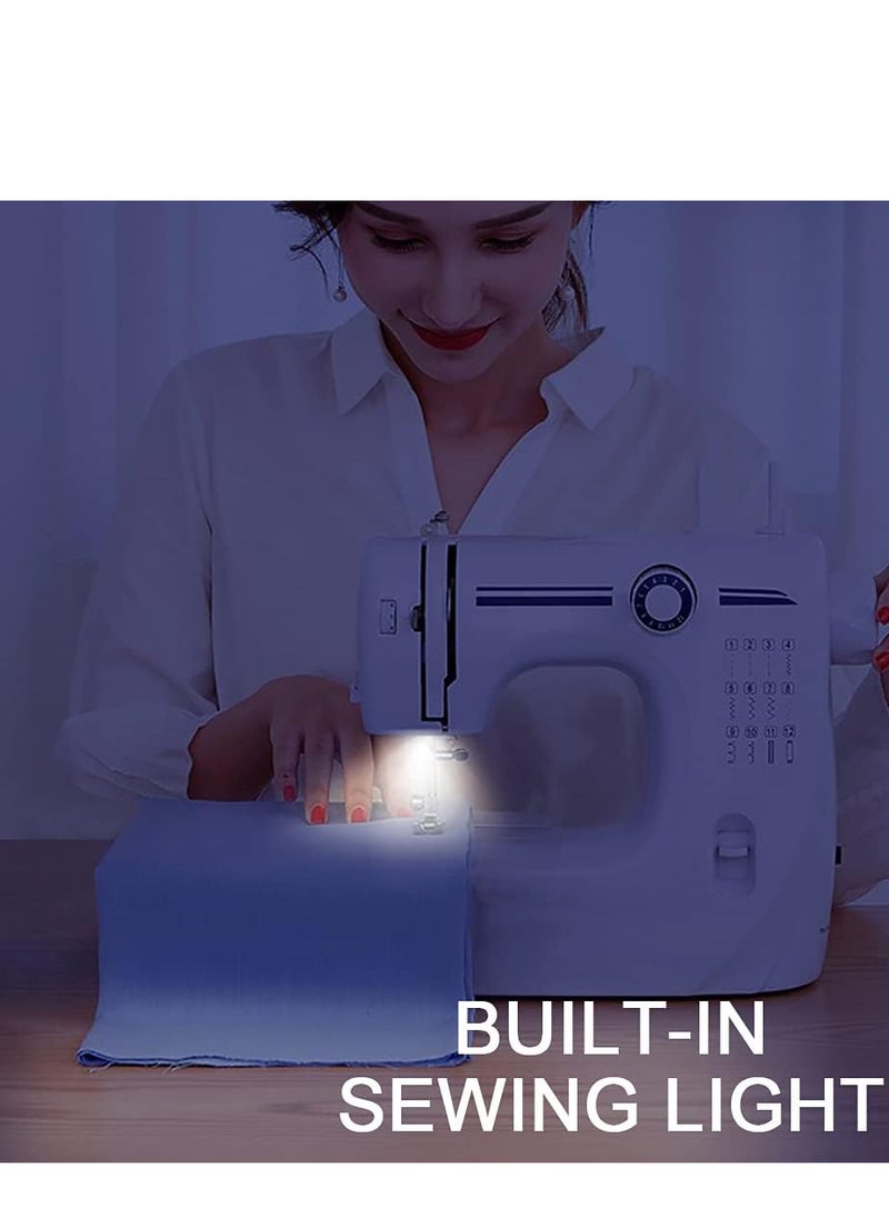 Sewing Machine Portable Mini Sewing Machine Electric Household Mending Machine 12 Built-in Stitch Pattern Computerized Sewing Kit for Beginner Fabric Children Cloth Family DIY Craft Tailor Embroidery  - Image 5