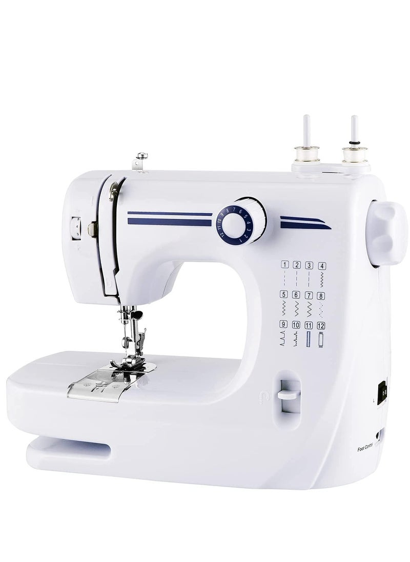 Sewing Machine Portable Mini Sewing Machine Electric Household Mending Machine 12 Built-in Stitch Pattern Computerized Sewing Kit for Beginner Fabric Children Cloth Family DIY Craft Tailor Embroidery  - Image 1