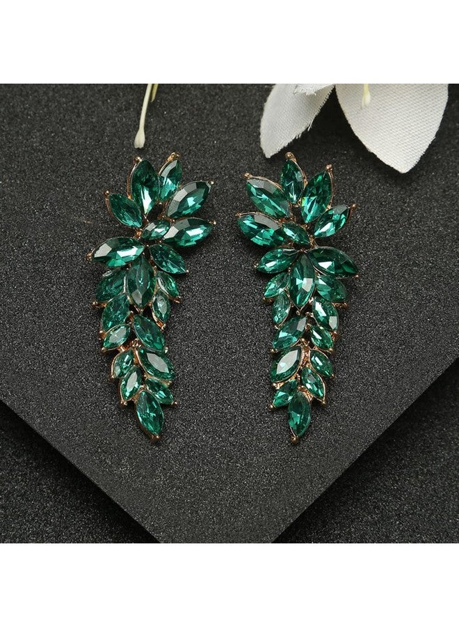 يو بيلا أقراط الأذن المتدلية والمتدلية من YouBella Fashion Jewellery أقراط من الكريستال للفتيات والنساء (أخضر) - Image 5