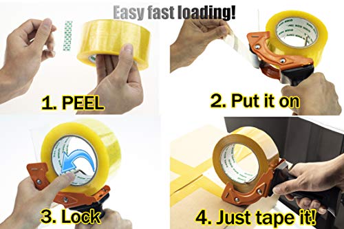 LDS Industry Rapid-Replace Packing Tape Dispenser Gun with Tape and Extra Blade, 2IN(50mm) Lightweight Ergonomic Industrial Handheld Tape Cutter for Carton, Packaging and Box Sealing (Orange) - Image 3