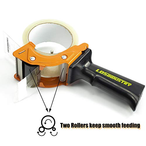 LDS Industry Rapid-Replace Packing Tape Dispenser Gun with Tape and Extra Blade, 2IN(50mm) Lightweight Ergonomic Industrial Handheld Tape Cutter for Carton, Packaging and Box Sealing (Orange) - Image 4