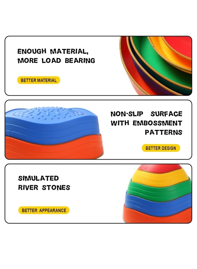 كوول تشيك 5 قطع من أحجار التوازن غير القابلة للانزلاق، حتى 220 رطلاً لتنمية مهارات التنسيق لدى الأطفال، دورات العقبات، ألعاب حسية للأطفال الصغار، للعب في الداخل أو الخارج - Image 4