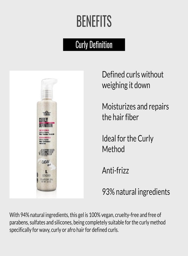 Lendan - Curl Defining Gel - Terra Curly Definition - 300 ml - Enhances and Defines Curls - Lightweight Formula - Hydrates Hair - Frizz Control - Image 3