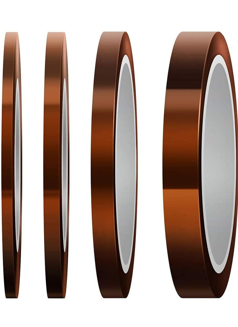 Bukela - High Temp Tape, Heat Resistant Tape, Sublimation Tape Thermal Tape for Sublimating Print, Heat Transfer and Insulation, Masking, Soldering, Powder Coating (3mm/5mm/8mm/12mm x 33m, Tawny) - Image 1
