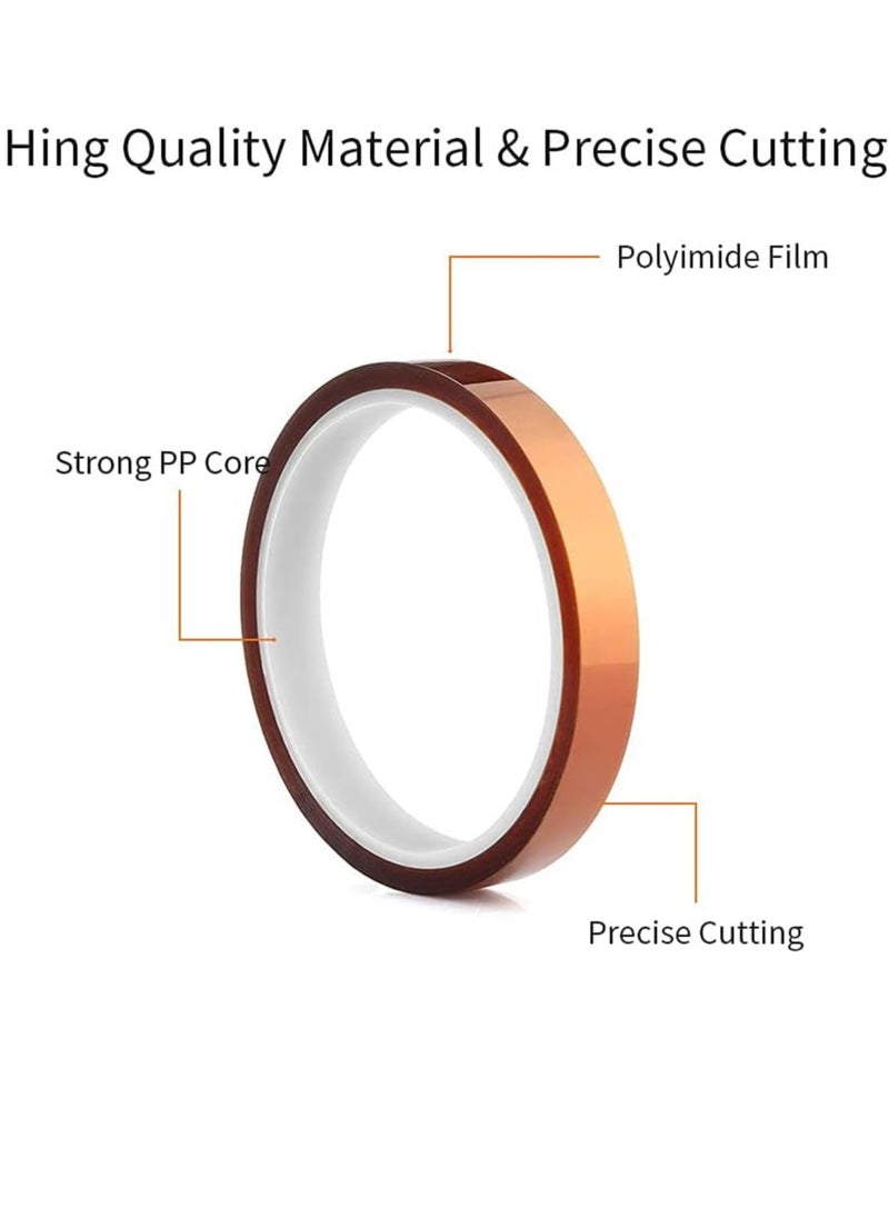 Bukela - High Temp Tape, Heat Resistant Tape, Sublimation Tape Thermal Tape for Sublimating Print, Heat Transfer and Insulation, Masking, Soldering, Powder Coating (3mm/5mm/8mm/12mm x 33m, Tawny) - Image 1