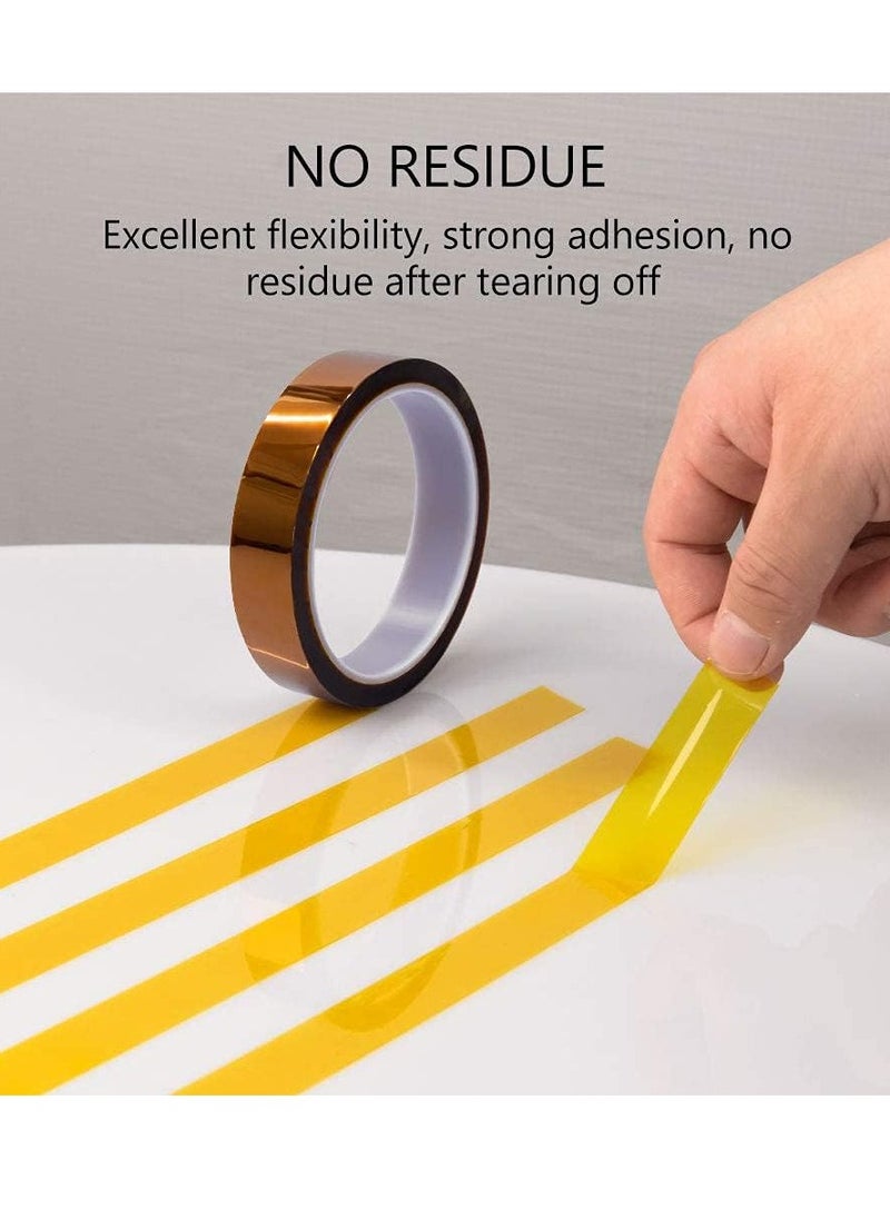 Bukela - High Temp Tape, Heat Resistant Tape, Sublimation Tape Thermal Tape for Sublimating Print, Heat Transfer and Insulation, Masking, Soldering, Powder Coating (3mm/5mm/8mm/12mm x 33m, Tawny) - Image 1