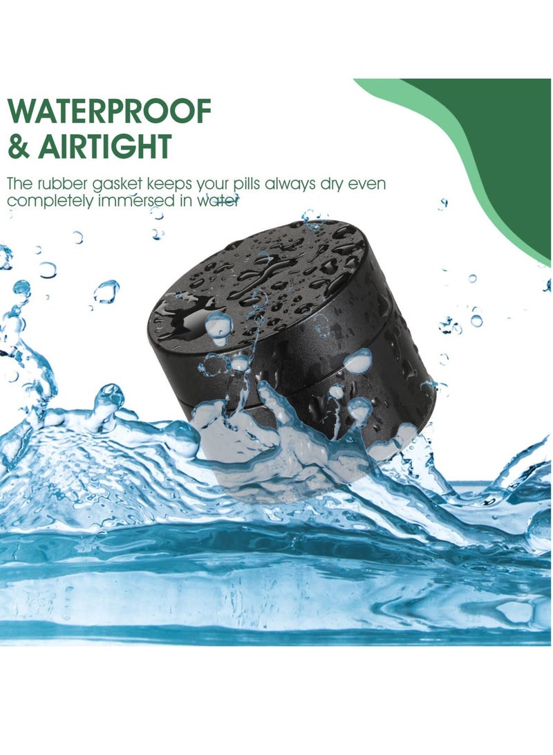 Excefore Portable Daily Pill Case, 4 Pcs Travel Pill Organizer with Sealing Ring Waterproof Pocket Pill Case for Outdoor Camping Travel Medicine Vitamin Holder EDC Container - Image 2