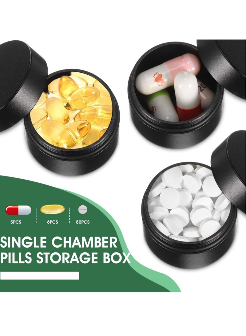 Excefore Portable Daily Pill Case, 4 Pcs Travel Pill Organizer with Sealing Ring Waterproof Pocket Pill Case for Outdoor Camping Travel Medicine Vitamin Holder EDC Container - Image 3