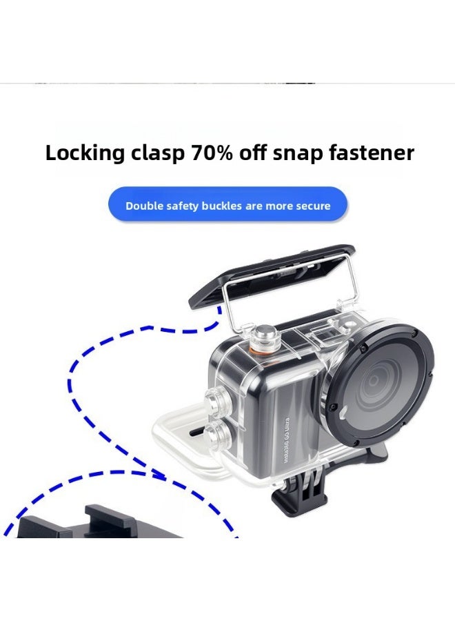 Waterproof Housing Case for Insta360 GO Ultra, 50m Diving Protective Shell with High-Transparency Lens, Pressure-Sealed Ring, Anti-Scratch PC Material, Secure Triple-Lock Buckle - Image 3
