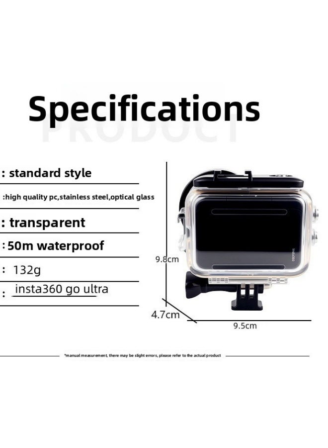Waterproof Housing Case for Insta360 GO Ultra, 50m Diving Protective Shell with High-Transparency Lens, Pressure-Sealed Ring, Anti-Scratch PC Material, Secure Triple-Lock Buckle - Image 5