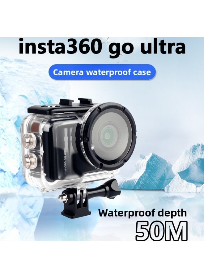 Waterproof Housing Case for Insta360 GO Ultra, 50m Diving Protective Shell with High-Transparency Lens, Pressure-Sealed Ring, Anti-Scratch PC Material, Secure Triple-Lock Buckle - Image 1