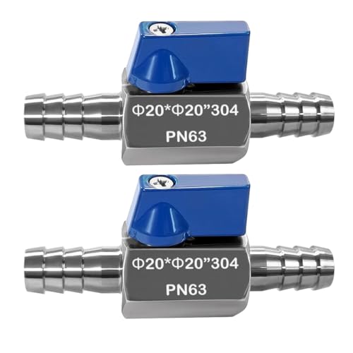 Beduan 2PCS 34 Hose ID Barb Ball Valve 304 Stainless Steel Mini Shut Off Valve for Water Gas Fuel Drip Irrigation and Aquariums - Image 1