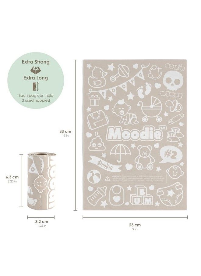 moodie New Baby Disposable Diaper Bags (6 Refill Rolls 9 X 13In) ; 90 Lavender Scented Diaper Bags Disposable ; Leak Proof Diaper Trash Bags ; Toddler & Baby Essential For Quick Diaper Change On The Go  - Image 3