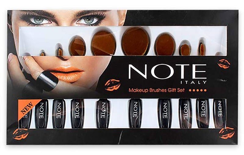 NOTE Makeup Brushes Gift Set Black 10g Pack of 10 - Image 1