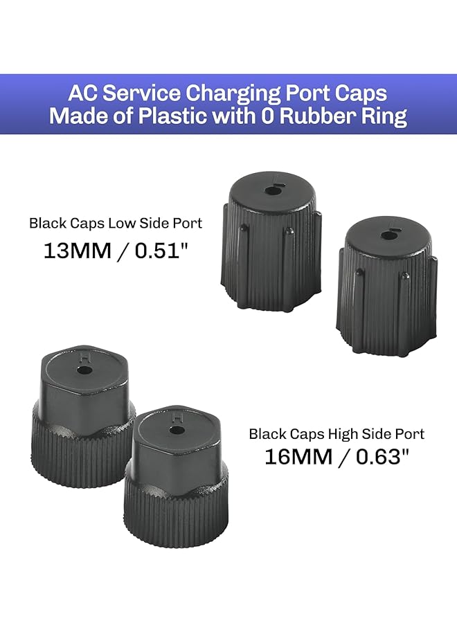 إكسفور طقم قلب صمام تكييف الهواء، غطاء وصمام تكييف R12 R134A مع ختم تفلون، صمام خدمة مكيف الهواء للتبريد، طقم أغطية ختم منفذ شحن نظام تكييف الهواء والسيارات - Image 5