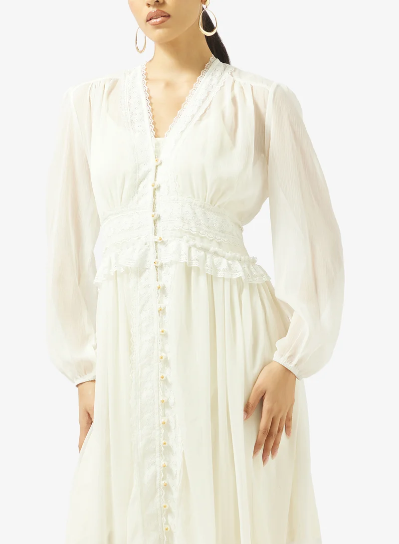 Khizana  Dress With Lace Trims for Women | Best Price UAE