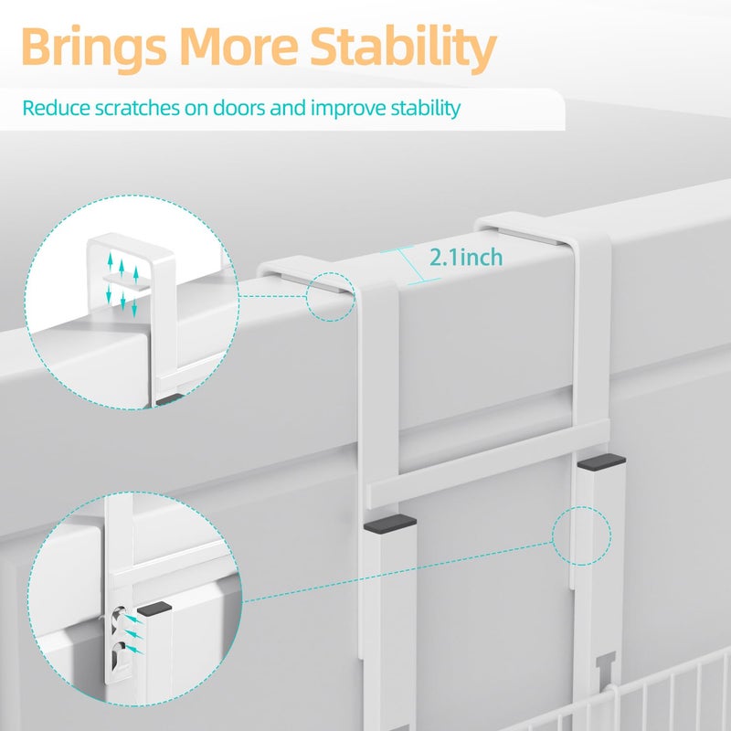 Upesitom 6 Tier Over the Door Pantry Organizer, Foldable Metal Over the Door Hanging Spice Rack with 6 Baskets, Adjustable Hanging Storage Rack for Kitchen, Bedroom, Laundry Room, Bathroom Essentials, White - Image 5