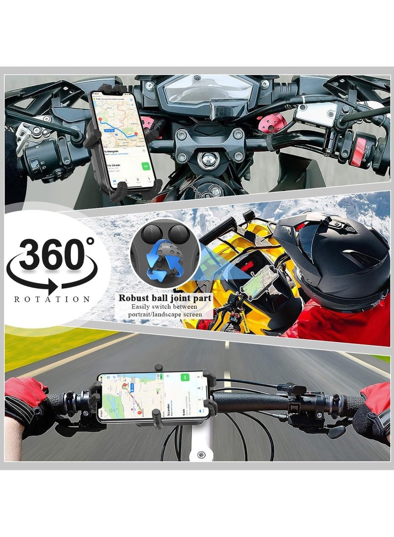 general Motorcycle Mobile Phone Holder Installation Bicycle Handlebar Mobile Phone Clamp 360 Stable Rotation Scooter Mobile Phone Clamp with Quick Lock Sun Cap Anti-Shake Adjustable Scooter Mobile Phone Holder For 7.8-9cm Mobile Phone - Image 3