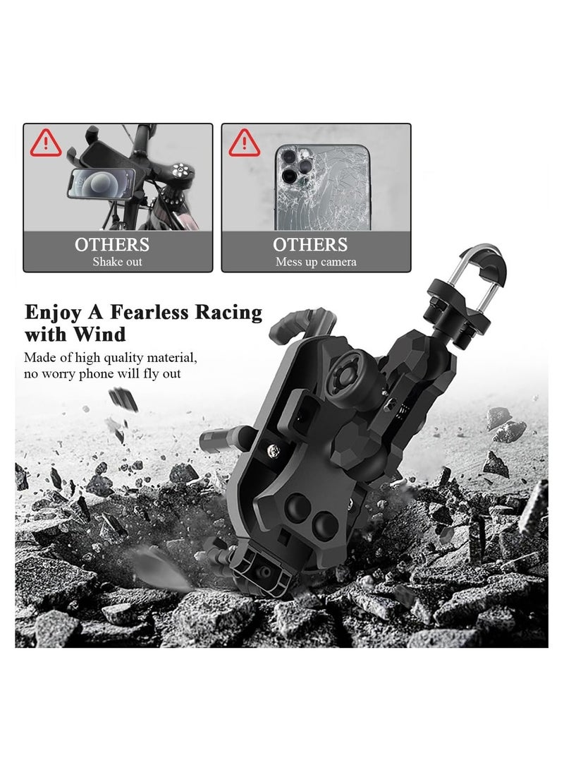 general Motorcycle Mobile Phone Holder Installation Bicycle Handlebar Mobile Phone Clamp 360 Stable Rotation Scooter Mobile Phone Clamp with Quick Lock Sun Cap Anti-Shake Adjustable Scooter Mobile Phone Holder For 7.8-9cm Mobile Phone - Image 5