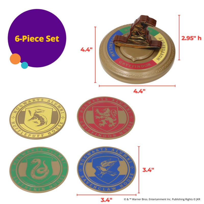 ديكوباك Decopac Harry Potter The Choring Hat Cake Topper 6 قطعة من الديكور مع الوقايات Hogwarts House و Trivia Quiz لعيد الميلاد والاحتفالات - Image 5