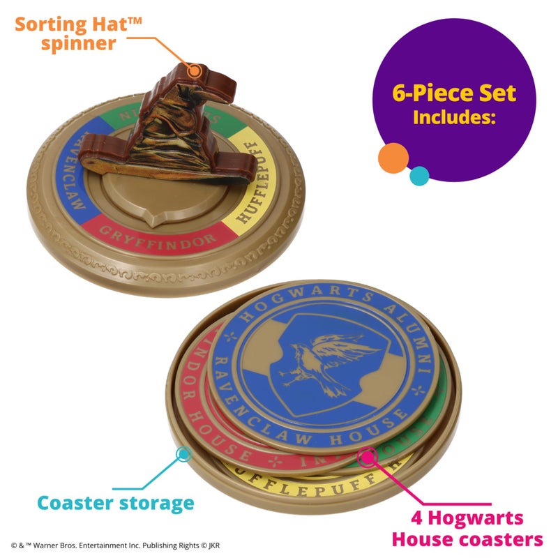 ديكوباك Decopac Harry Potter The Choring Hat Cake Topper 6 قطعة من الديكور مع الوقايات Hogwarts House و Trivia Quiz لعيد الميلاد والاحتفالات - Image 4