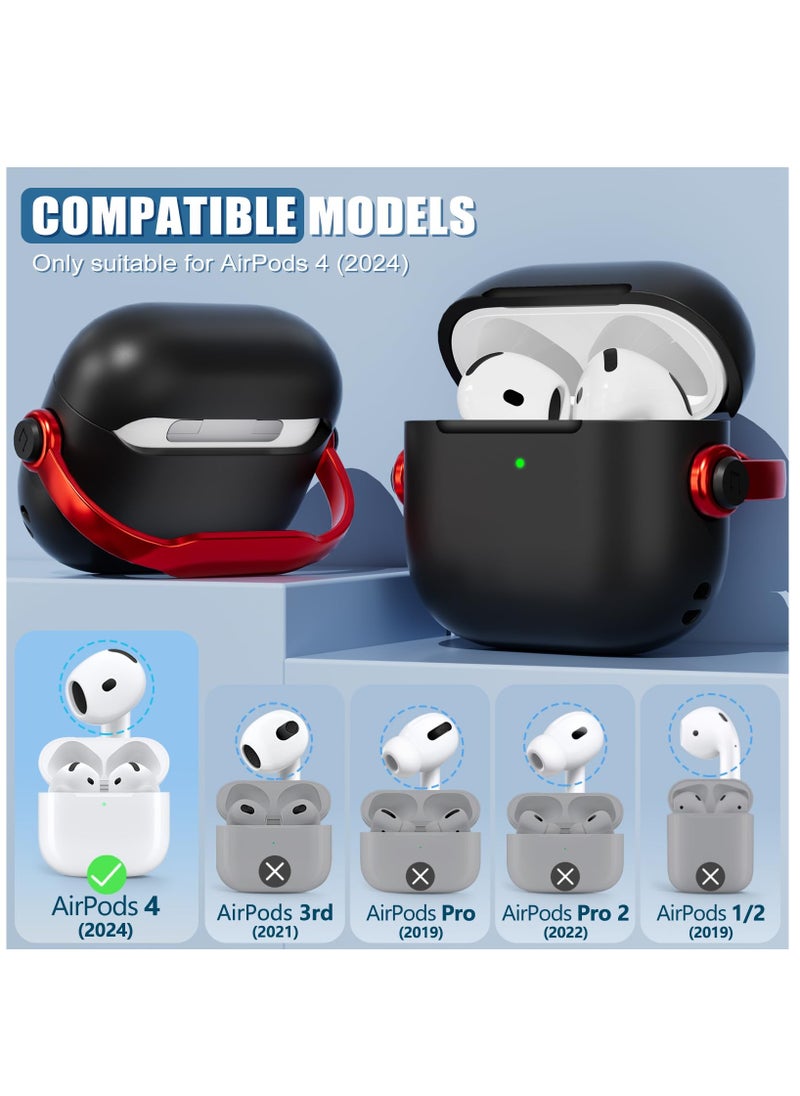ANYOGRO - AirPods 4 Case Cover for Women Men, Unique Musician Headset Design, PC Material Protective Case with Cleaner Kit and Keychain Compatible with Airpods 4th Generation 2024 Red - Image 1