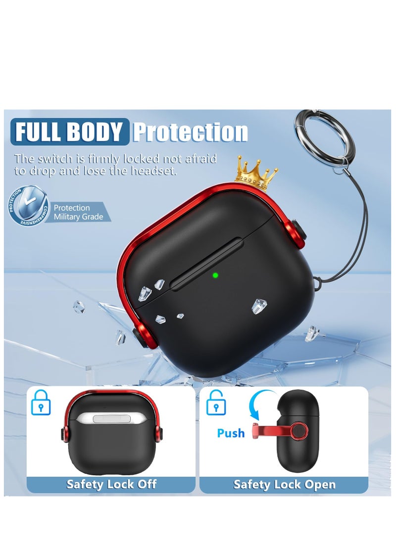 ANYOGRO - AirPods 4 Case Cover for Women Men, Unique Musician Headset Design, PC Material Protective Case with Cleaner Kit and Keychain Compatible with Airpods 4th Generation 2024 Red - Image 1