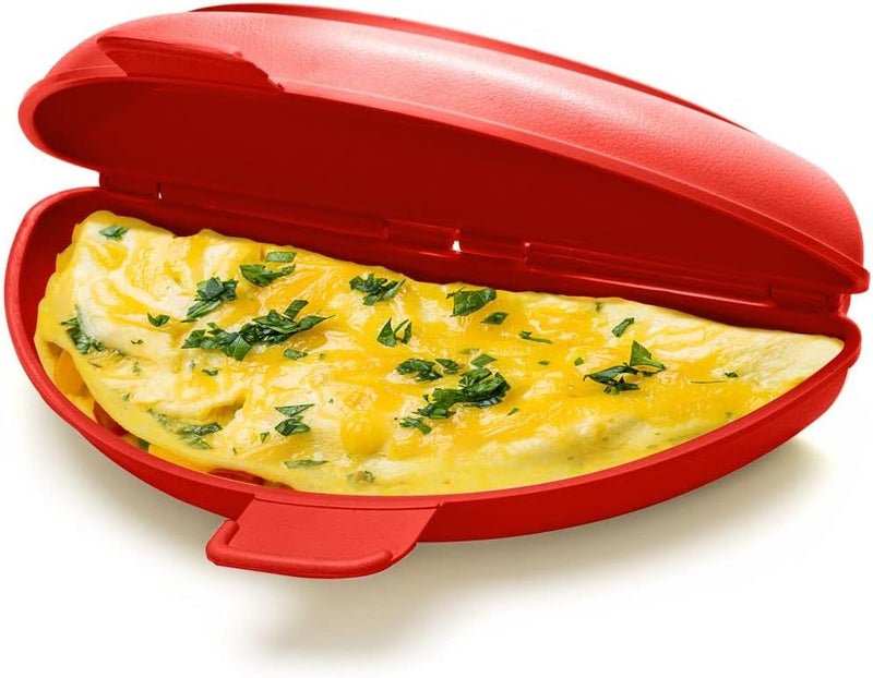 AMBSS SYS Two in One -Microwave Omelet Maker + Egg Poacher All In One Dish On The Go Quick N Easy Breakfast BPA Free Plastic - Image 2