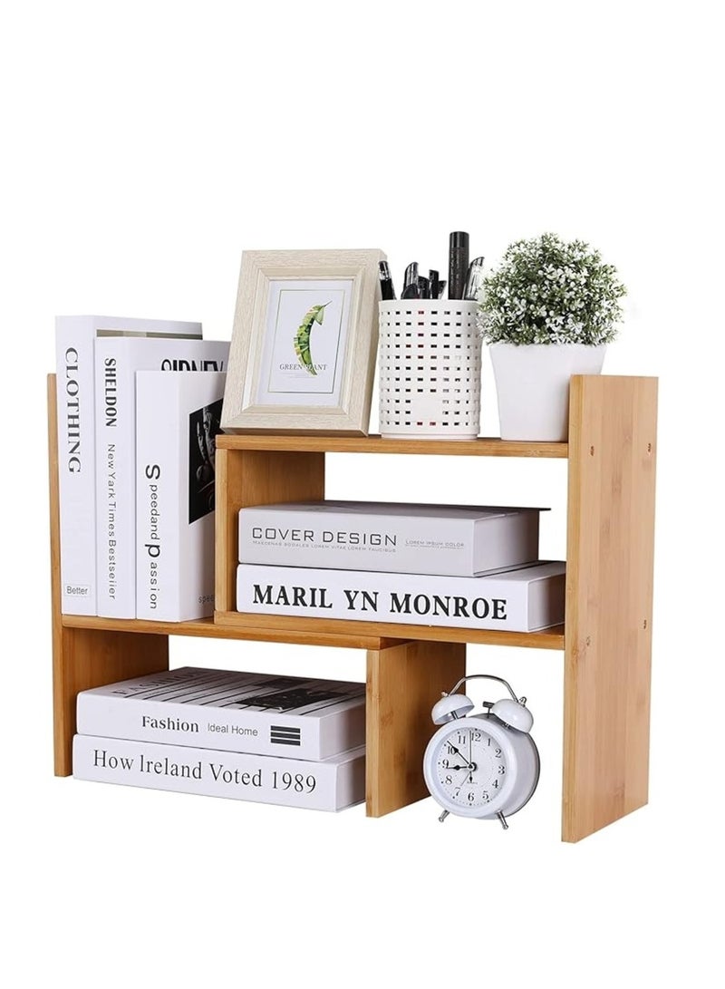 إيباسكت رف منظم متعدد الاغراض لتنظيم الكتب وبرطمان التوابل ومستلزمات المطبخ رف منظم للمطبخ والمكتب والتسريحة رف منظم من الخشب على شكل حرف ال(H) - Image 3