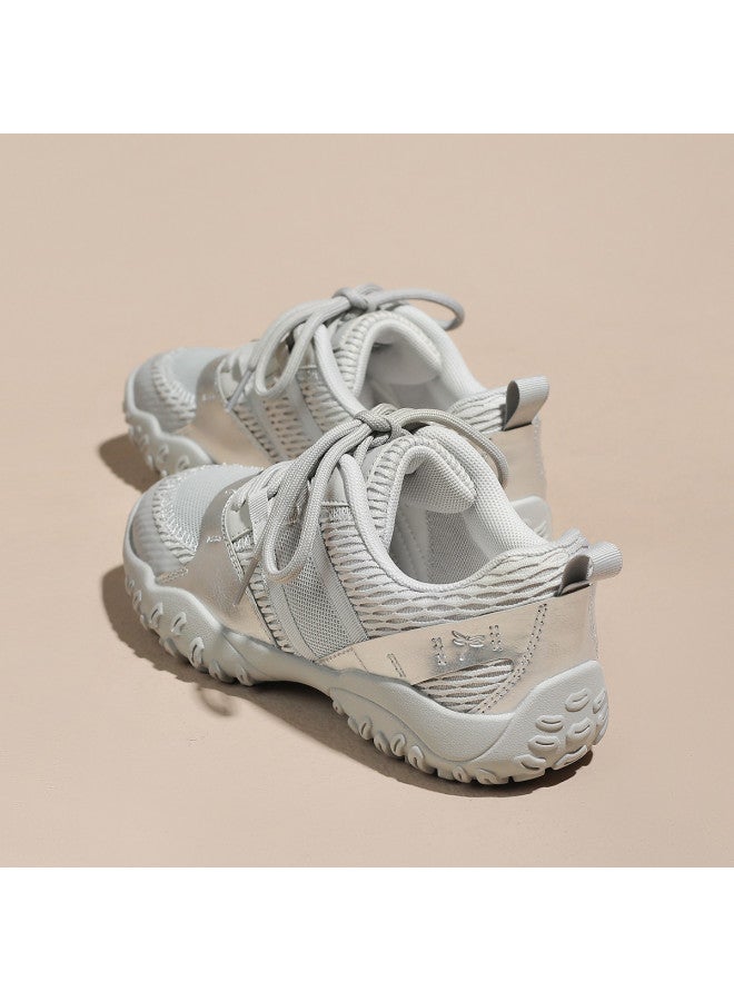 RED DRAGONFLY Metallic Silver Retro Chunky Sneakers Slimming Autumn Winter Versatile Casual Shoes Soft Sole Comfortable Sports Shoes Women's Shoes - Image 4